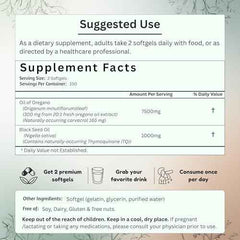 NutraVora Oil of Oregano with Black Seed Oil – 300 Softgels