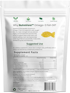 NutraVora Triple Strength Omega-3 Fish Oil – 4200 mg – 300 Softgels