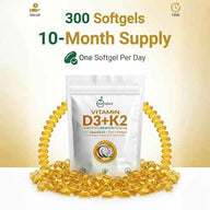 NutraVora Vitamin D3 K2 MK-7 Softgels – 10000 IU + 200mcg – 300 Count | 10-Month Supply