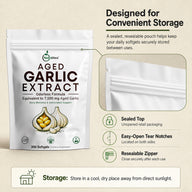 NutraVora Aged Garlic Extract Softgels – 7500mg – 300 Count | 100-Day Supply | Odorless