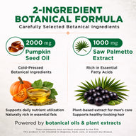 NutraVora Pumpkin Seed Oil with Saw Palmetto Softgels – 2000mg + 1000mg – 300 Count | Men's Wellness