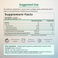 NutraVora Pumpkin Seed Oil with Saw Palmetto Softgels – 2000mg + 1000mg – 300 Count | Men's Wellness