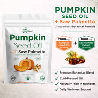 NutraVora Pumpkin Seed Oil with Saw Palmetto Softgels – 2000mg + 1000mg – 300 Count | Men's Wellness