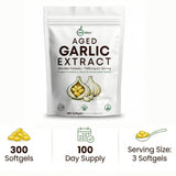NutraVora Aged Garlic Extract Softgels 7500 mg per Serving – Odorless Garlic Capsules – Daily Immune & Antioxidant Support – Non-GMO, Gluten Free, Lab Tested – 300 Softgels