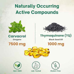 NutraVora Oil of Oregano with Black Seed Oil – 300 Softgels