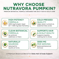 NutraVora Pumpkin Seed Oil with Saw Palmetto Softgels – 2000mg + 1000mg – 300 Count | Men's Wellness