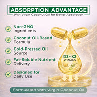 NutraVora Vitamin D3 K2 MK-7 Softgels – 10000 IU + 200mcg – 300 Count | 10-Month Supply