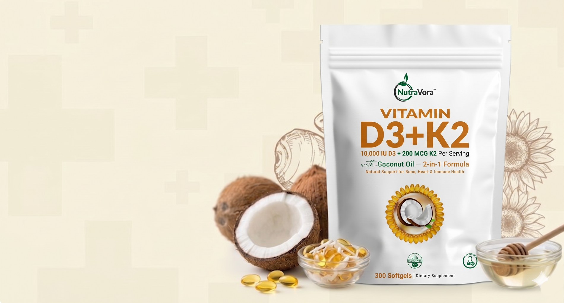 NutraVora Vitamin D3 K2 featured promotion