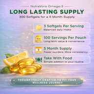 NutraVora Triple Strength Omega-3 Fish Oil Softgels – 4200mg – 300 Count | 100 Servings