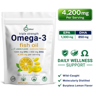 NutraVora Triple Strength Omega-3 Fish Oil Softgels – 4200mg – 300 Count | 100 Servings