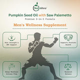 NutraVora Pumpkin Seed Oil with Saw Palmetto Capsules – Men’s Prostate, Hair & Hormone Support Supplement – 3000 mg High Potency Cold-Pressed Formula – Non-GMO, Gluten-Free, Lab Tested – 300 Softgels