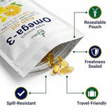 NutraVora Triple Strength Omega-3 Fish Oil – 4200 mg Per Serving with 1300 mg EPA + 850 mg DHA – Lemon Flavor Burpless Formula – Wild-Caught, Non-GMO, Gluten-Free – 300 Softgels