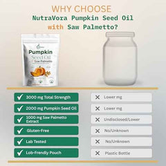 NutraVora Pumpkin Seed Oil with Saw Palmetto – 300 Softgels