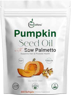 NutraVora Pumpkin Seed Oil with Saw Palmetto – 300 Softgels