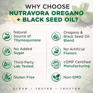 NutraVora Oil of Oregano with Black Seed Oil Softgels – 7500mg – 300 Count | 5-Month Supply
