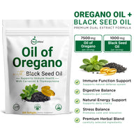 NutraVora Oil of Oregano with Black Seed Oil Softgels – 7500mg – 300 Count | 5-Month Supply