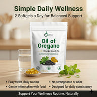 NutraVora Oil of Oregano with Black Seed Oil Softgels – 7500mg – 300 Count | 5-Month Supply