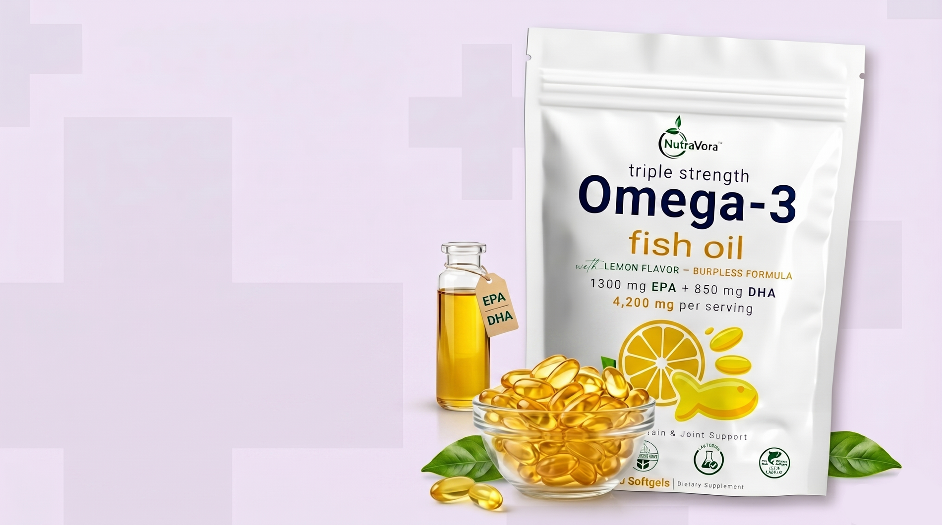 NutraVora Omega-3 Fish Oil featured promotion