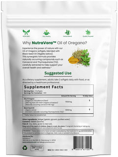 NutraVora Oil of Oregano with Black Seed Oil – 300 Softgels